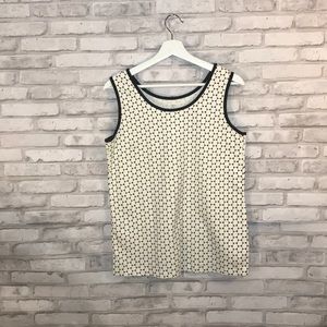 Lands end white/black dress tank top size medium